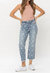 Star Cropped Straight Jean - Blue
