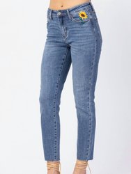 Sunflower Embroidered Relaxed Fit Jean