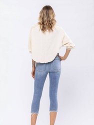 Taylor Mid-Rise Destroyed Capri In Light Wash