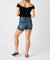 Tummy Control Cuffed Shorts In Vintage Wash