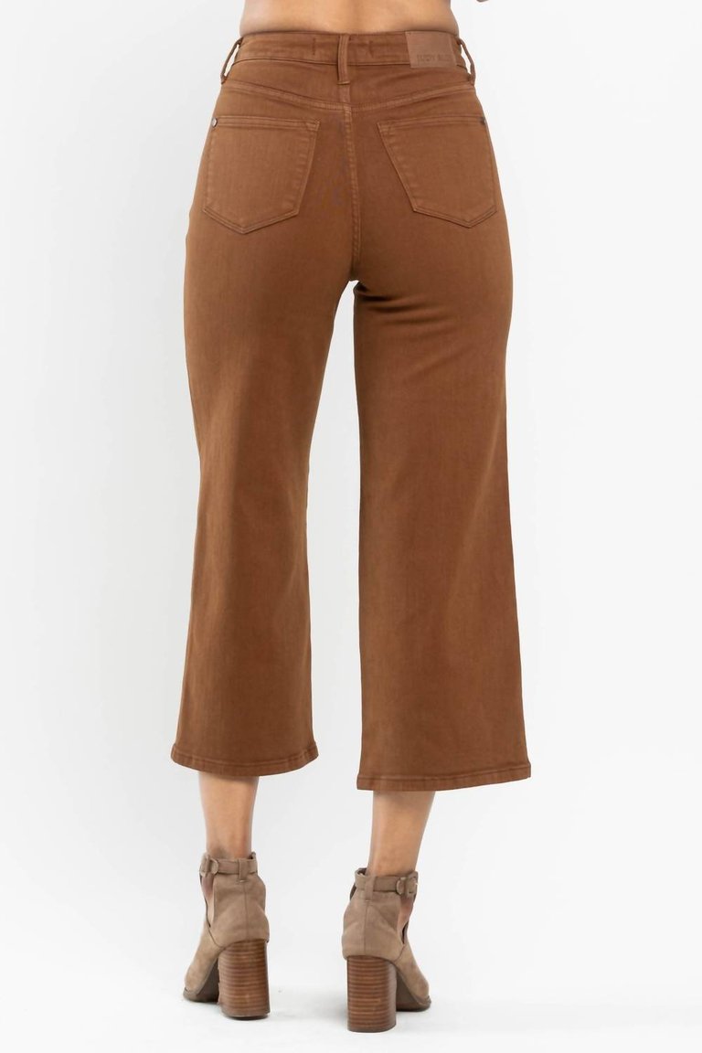 Tummy Control Garment Dyed Jeans In Brown