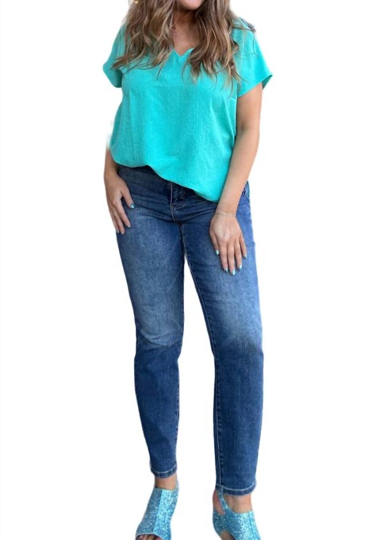 Tummy Control Slim Jean In Blue - Blue