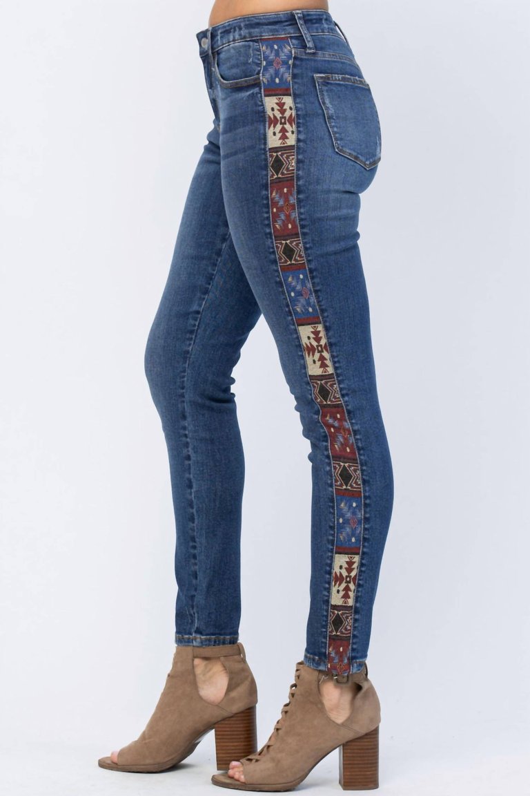 Western Print Mid-Rise Relaxed Fit Jean