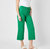 Women's High Rise Crop Wide Leg Jeans In Kelly Green