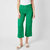 Women's High Rise Crop Wide Leg Jeans In Kelly Green - Kelly Green