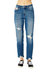 Women's Queen Of Hearts High Rise Boyfriend Jeans In Blue - Blue