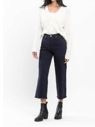 Women'S Wide Leg Crop Jean - Navy