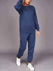 Womens/Ladies Belva Crew Neck Sweatshirt - Navy