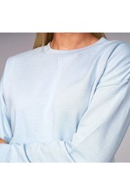 Womens/Ladies Catalina Crew Neck Crop Sweatshirt - Dusty Blue