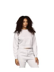 Womens/Ladies Catalina Crew Neck Crop Sweatshirt - Grey Marl - Grey Marl