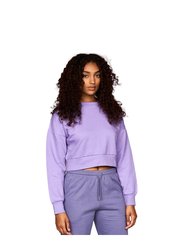 Womens/Ladies Catalina Crew Neck Crop Sweatshirt - Purple - Purple