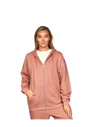 Womens/Ladies Fabrica Full Zip Hoodie - Dark Rose