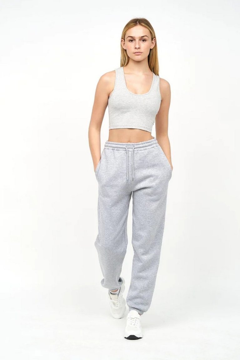 Womens/Ladies Mazey Cropped Tank Top - Grey Marl - Grey Marl