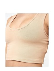 Womens/Ladies Mazey Cropped Tank Top - New Stone