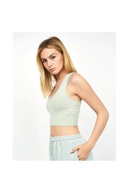 Womens/Ladies Mazey Cropped Tank Top - Sage