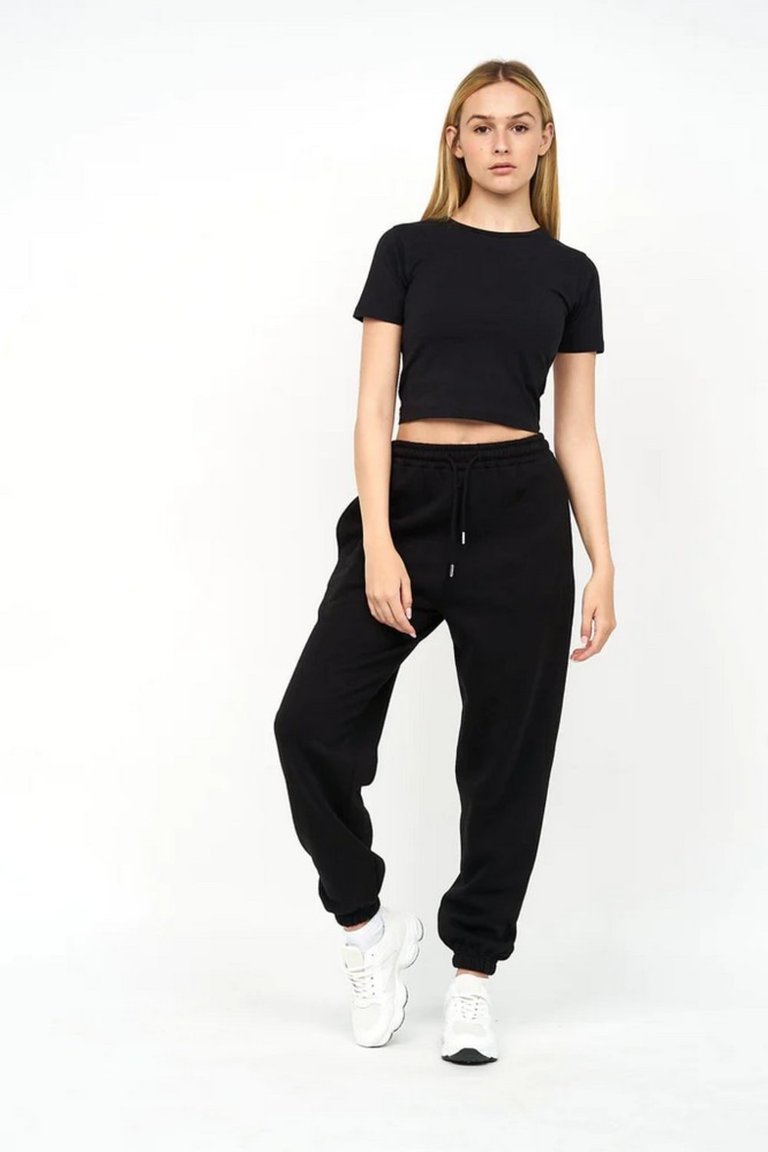 Womens/Ladies Tilly Crop T-Shirt - Black - Black