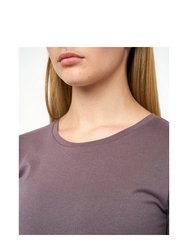 Womens/Ladies Tilly Crop T-Shirt - Charcoal Mauve