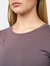Womens/Ladies Tilly Crop T-Shirt - Charcoal Mauve