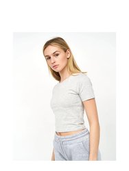 Womens/Ladies Tilly Crop T-Shirt - Grey Marl