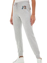 French Terry Sequin Trim Jogger In Heather Grey - Heather Grey