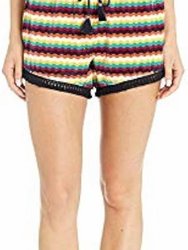 Ric Rac Striped Cotton Velour Shorts - Multi