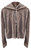 Top Hat Wildstyle Cropped Velour Hoodie Pullover - Gray