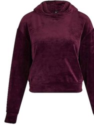 Velour Cropped Pullover Sweatshirt - Purple