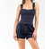 Women'S Micro Terry Regal Blue Smocked Romper - Blue