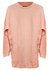 Women's Morning Track Velour Shift Dress With Lacing - Blush
