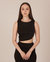 Asymmetric Crop Top - Black