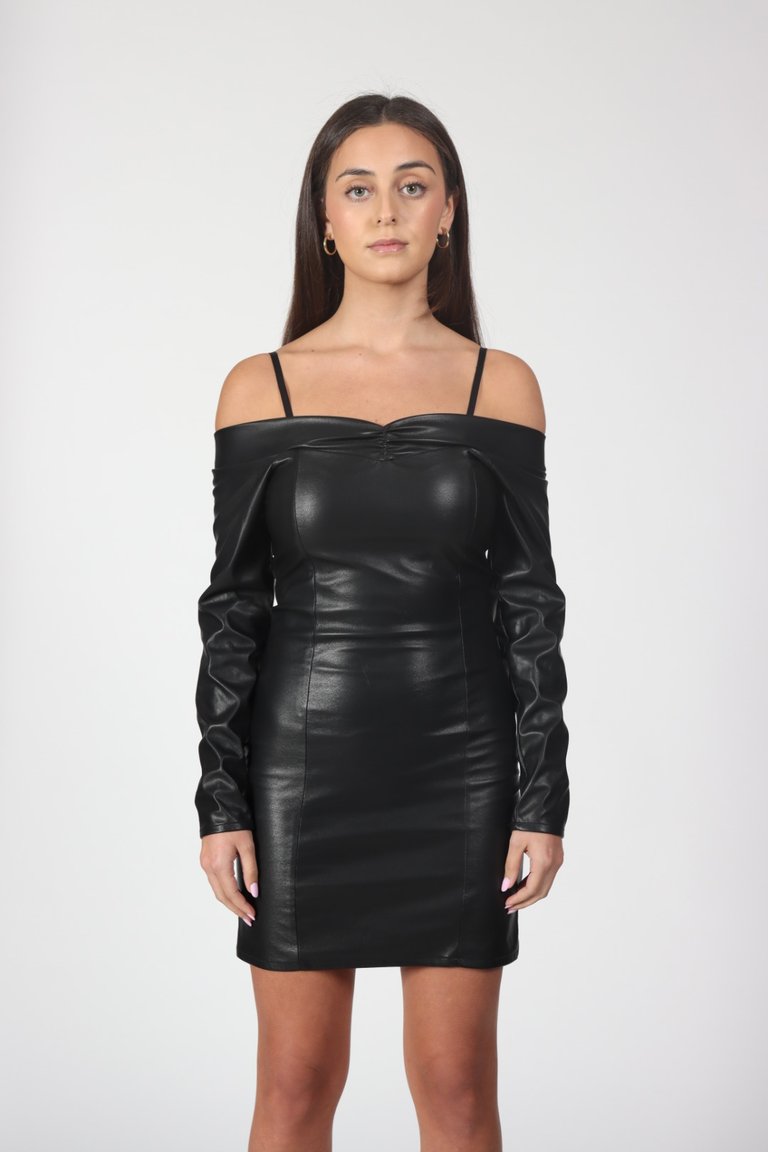 Desired Vegan Leather Dress