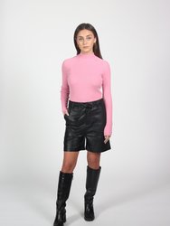 Elevated Mockneck Sweater - Bubblegum Pink
