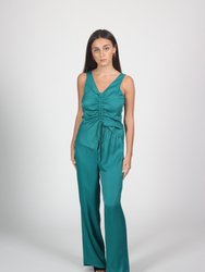 Satin Pull-On Pant - Lake