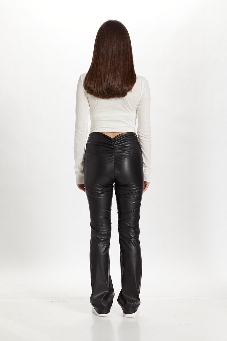 Vegan Leather Cinched Pants