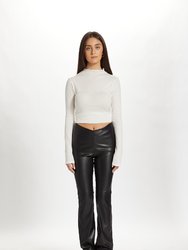 Vegan Leather Cinched Pants - Black