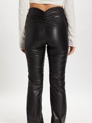 Vegan Leather Cinched Pants