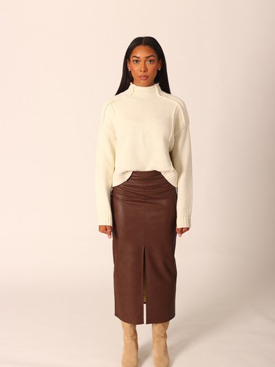 Julianne Bartolotta Vegan Leather Midi Skirt With Slit product