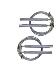 Glowy Sports Adjustable Height Steel Jump Rope In Silver, Set Of 2