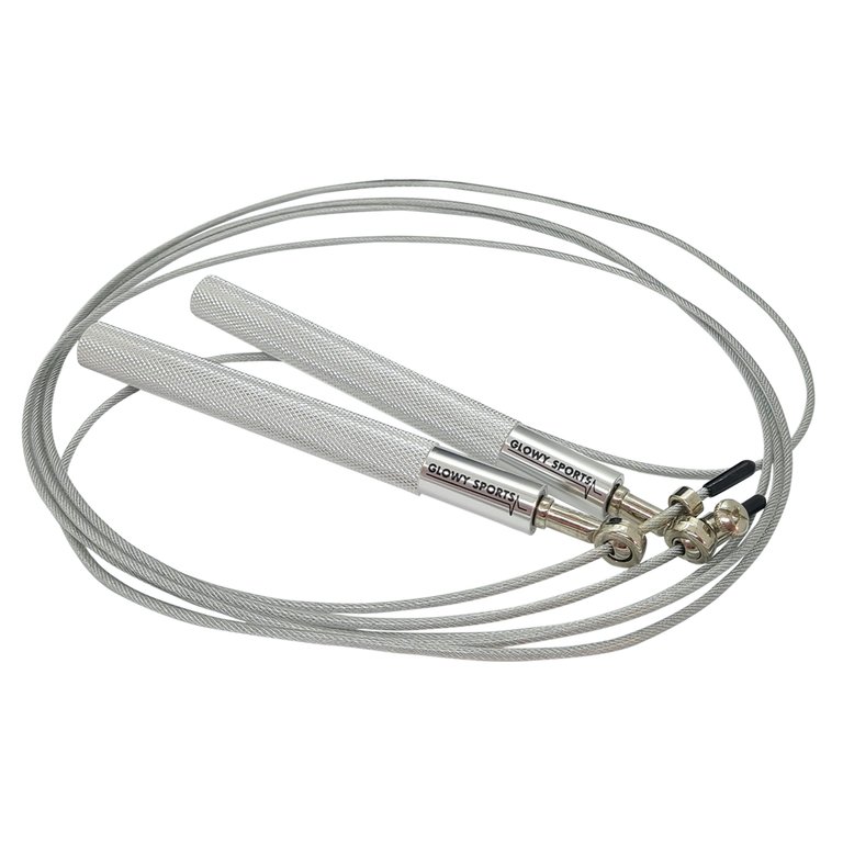 Glowy Sports Adjustable Height Steel Jump Rope In Silver - Silver