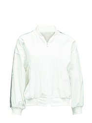 Courtney - Prep Jacket With Silver Side Panel - White