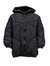 Kerry - Diagonal Stitch Hooded Puffer Jacket - Black