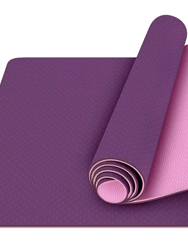 Eco Friendly Reversible Color Yoga Mat with Carrying Strap - Purple