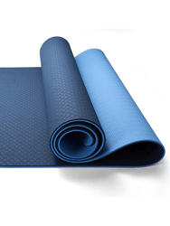 Eco Friendly Reversible Color Yoga Mat with Carrying Strap - Blue
