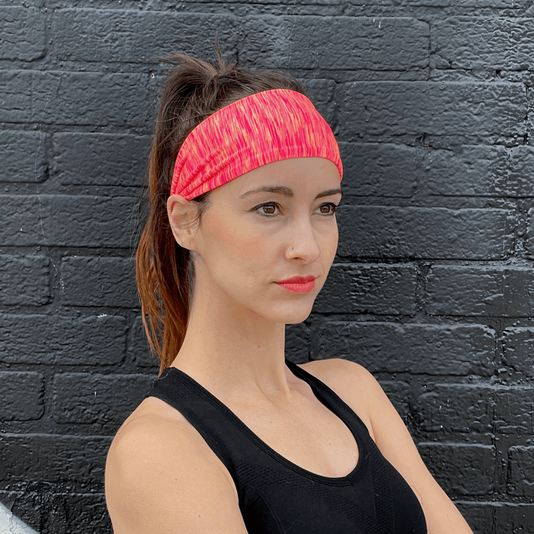 Extra-Wide Sport and Fitness Sweat-Wicking Headband - Pink