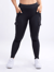 High-Waisted Leggings with Side Cargo Pockets - Black