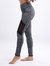 High-Waisted Pilates Leggings with Side Pockets & Mesh Panels - Grey