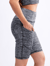 High-Waisted Sports Shorts with Double Side Pockets - Grey