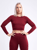 Long-Sleeve Crop Top - Burgundy