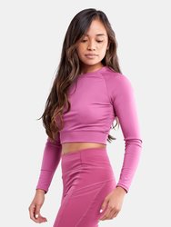 Long-Sleeve Crop Top - Rose Dust