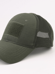 Military-Style Tactical Patch Hat With Adjustable Strap - Green
